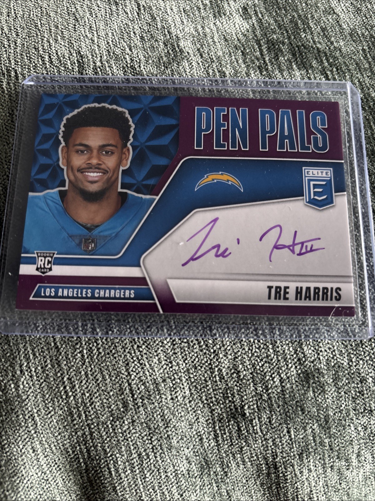 2025 Panini Donruss Elite - Pen Pals Tre Harris #PP-TRE Purple Ink (AU, RC)