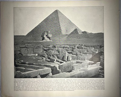 Antique Print Photo Egypt Pyramids & Sphinx Giza Desert Ruins 1890s
