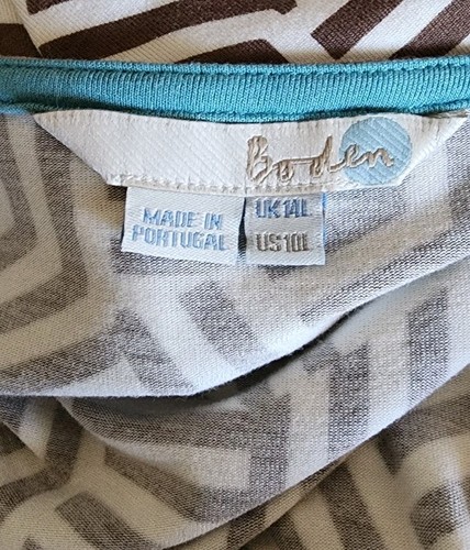 Maxi Vestido Boden Jersey Envolvente Viscosa Cuello en V Estampado Geométrico 10L Alto/Largo - Imagen 5 de 6