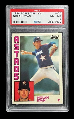 1984 topps #470 nolan ryan; glossy tiffany edition PSA 8  **1st Tiffany