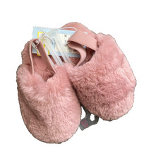 Cat Jack Girl's Pink Crossband Fur Slippers