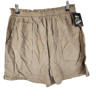 Girls Art Class Linen Brown Shorts Elastic Waist 2.5'' Inseam Size XXL (18/20)
