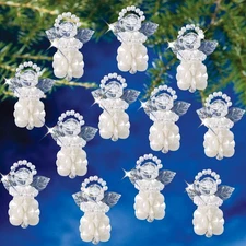 The Beadery Holiday Beaded Ornament Kit-Baby Sunburst Angel 1.5"X.75" Makes 12