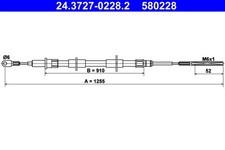 Bremsseil Seilzug Feststellbremse ATE 24.3727-0228.2 für Z3 BMW E36 Roadster