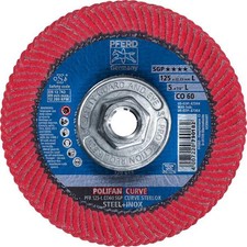Pferd 67364 5" X 5/8-11 Thd. Polifan Flap Disc - Co Sgp Curve Steelox, Ceramic
