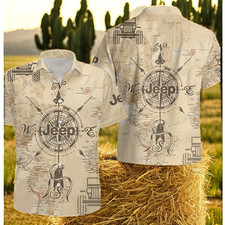 Jeep Map Compass Hawaiian Shirt