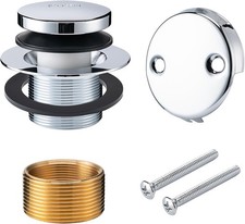 Bathtub Drain Tip-Toe Trim Set with Two-Hole Overflow Faceplate, Bath Tub Drains