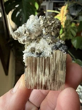 Fantastic Unique Pyrite Cube With Uv Calcite, Quartz/Aesthetic! Peru