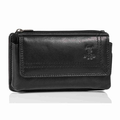 MATADOR BRISBANE Echt Leder Universal Handytasche Gürteltasche 6.9 Zoll Schwarz