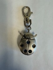 Ladybug Keychain Watch Silver Tone Clip On Fo...