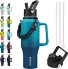 BJPKPK Insulated Water Bottles with Straw Lid, 35oz Metal Water Bottle with 2 li