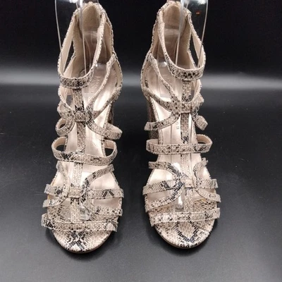 NEW M&S Collection Snake Print Strappy Heeled Sandals Size 3.5 Occasion Shoes - Image 1 of 4