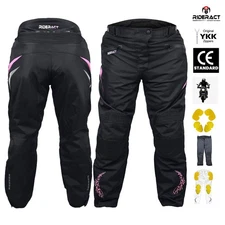 RIDERACT® Womens Waterproof Motorcycle Pants Gallop CE Armored Biker Riding Pant