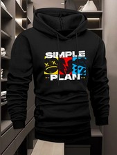 Men'S Casual Hooded Sweatshirt Fashionable Simple Plan Print, Outdoor and Home
