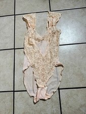 Henson Kickernick vintage Floral Lace One Piece Bodysuit, size Small