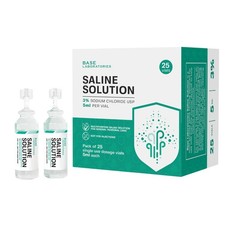3 Saline Solution Vials - Versatile 3 Sodium Chloride Saline Ampoules - Pre...