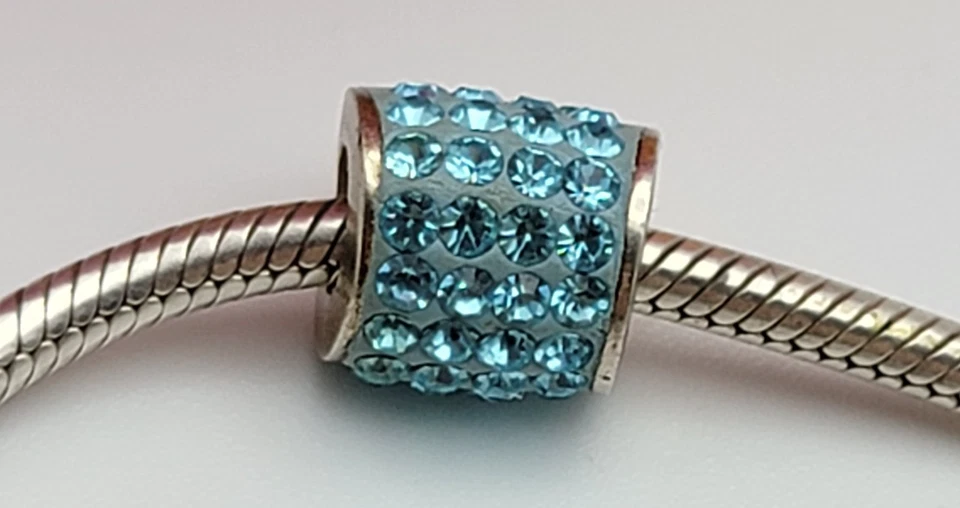 Pulsera SilveRado 925 Plata Esterlina Dije Cupcake Azul Circonita Circonita Corazón Hermana Foto 2 de 4