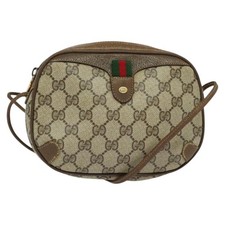 GUCCI GG Supreme Web Sherry Line Shoulder Bag PVC Beige 89 02 066 Auth ep8425
