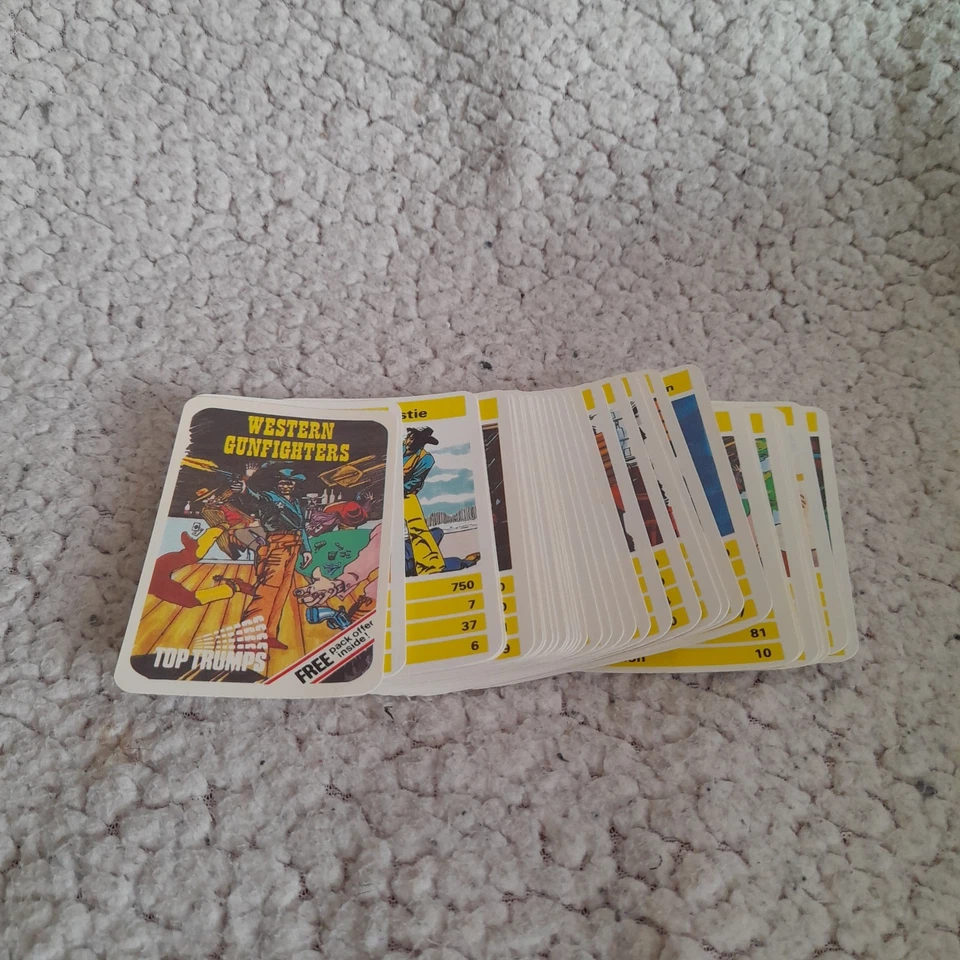 Vintage 1979 Western Gunfighters Top Trumps Card Game Full 32 Card Set RARE - Image 2 of 4