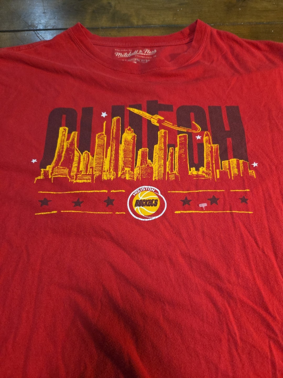 Mitchell & Ness Houston Rockets Clutch City Shirt Mens Medium Red NBA Tee image 2