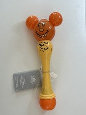 NWT Disney Parks Halloween Mickey Mouse Pumpkin Jack-o-Lantern Glow Bubble Wand