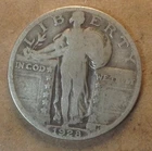 Old World US Coin Lot 90% Silver Standing Liberty Quarter 1928 VG 0.1808 Oz ASW