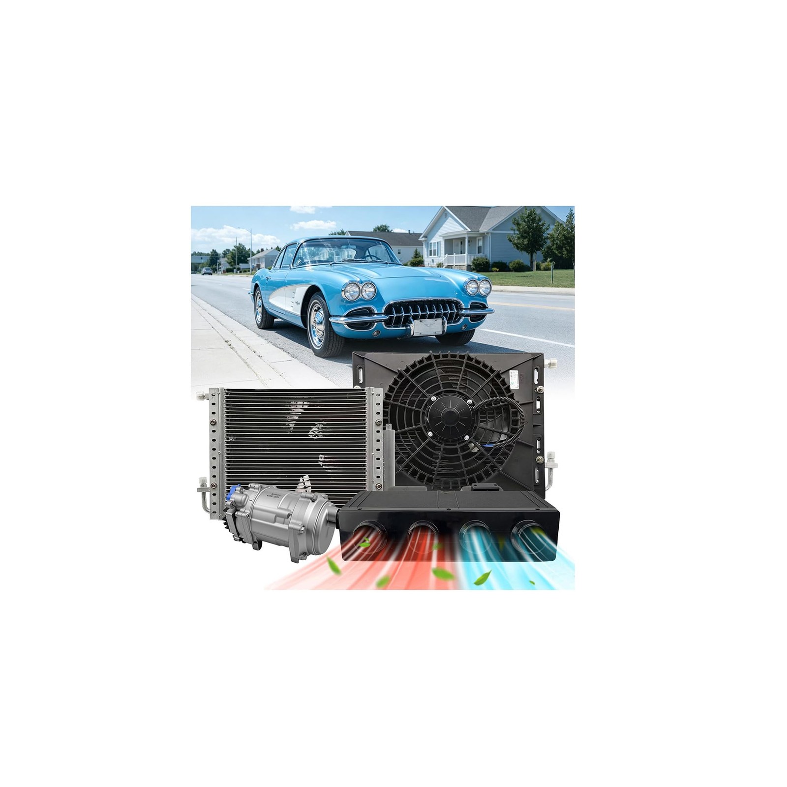12V 12000 BTU Under Dash Air Conditioner with Heating Universal AC Kit System