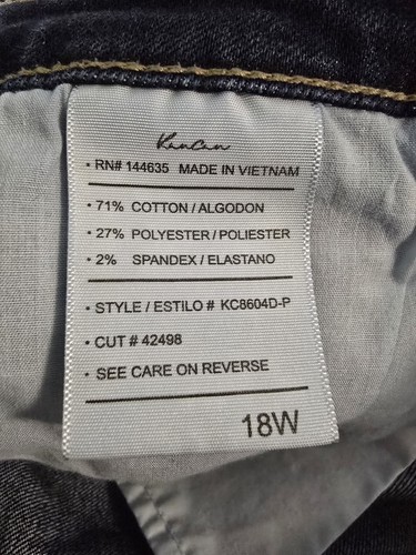 Kancan 18W Plus Size Curvy High Rise Dark Skinny Jean Raw Slit Side Hem NWOT - Picture 5 of 12