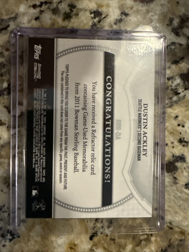 Bowman Sterling Rookie Refractor Relics Dustin Ackley 2011 #RRR-DA Rookie RC Foto 2 de 2