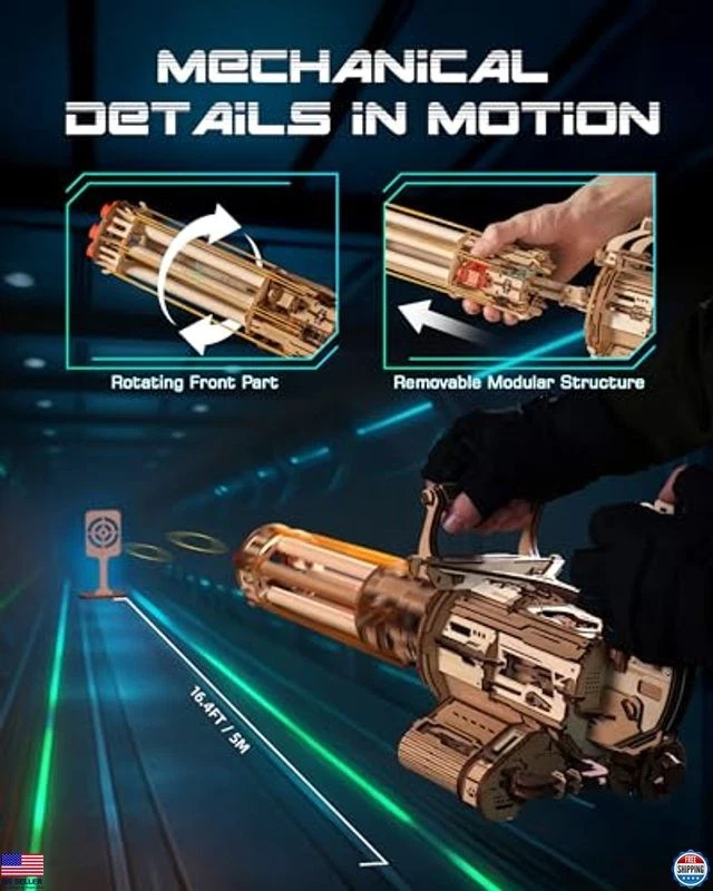 ROBOTIME 3D Wooden Puzzle Kit - Engaging Rubber Band Model Building Toy Gift - Image 2 of 4