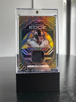 2021 Obsidian T.J. Watt Cutting Edge Electric Etch Orange #/75 Player Worn