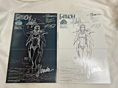 FATHOM #0 Wizard World LA Exclusive Sketch Cover 0c & 0b Exclusive Signed +4