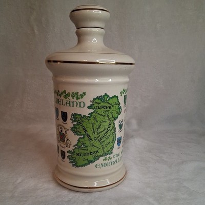 Stitzel Weller 1969 Porcelain Irish Ireland Flags Decanter 9.25  x 4.25 