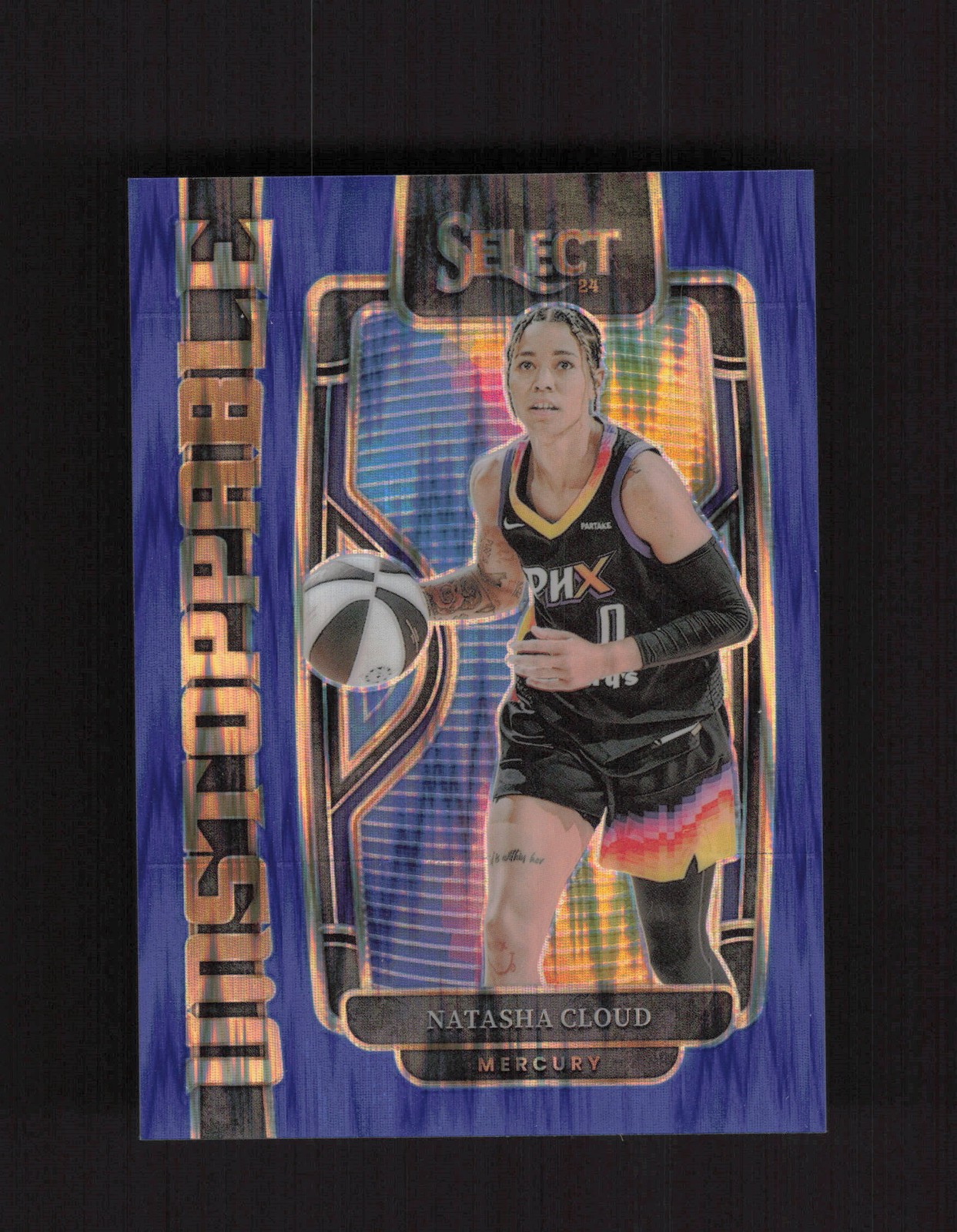2024 Panini Select WNBA #1 Natasha Cloud Unstoppable Prizms Blue Flash #/99