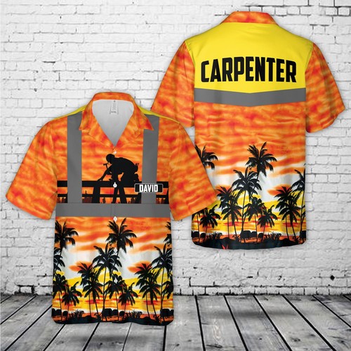 Custom Name Carpenter Hawaiian Shirt, Casual Shirt For Men - Picture 1 of 5