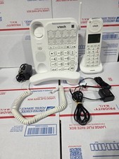 VTech Phone Amplified Corded Cordless Answering System SN5147 White Used Little