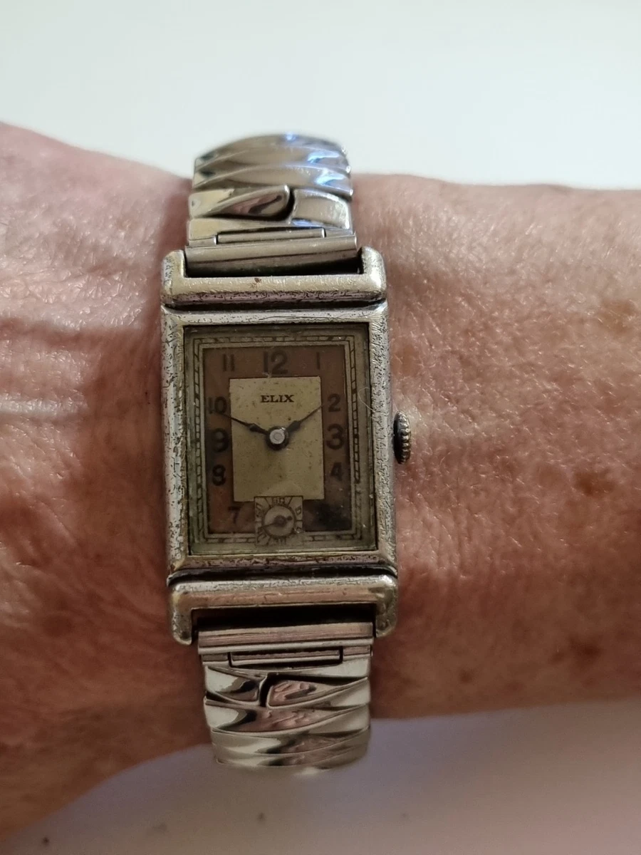 Montre-bracelet Français ELIX Gold des années 1940 avec