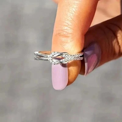 Round Lab Created Diamond Stunning Engagement Band Ring 14k White Gold Plated
