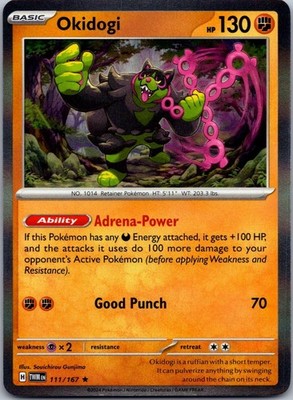 Okidogi 111/167 Rare Twilight Masquerade Pokemon Holo Near Mint
