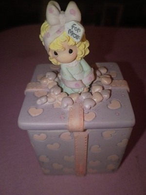 Precious Moments Porcelain Trinket Box Mother's Day Hearts Pastel Colors for Mom