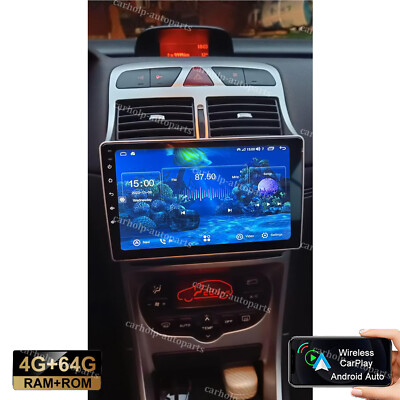 4+64G Carplay Für Peugeot 307 CC 2002-2013 Android 14 Autoradio GPS Navi SWC RDS