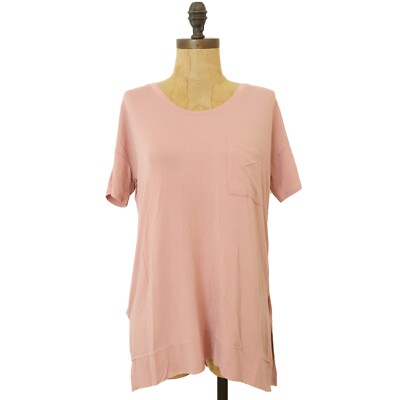 Heather By Bordeaux Origin Pocket Top S Prism Relaxed Short Sleeve NWT B78