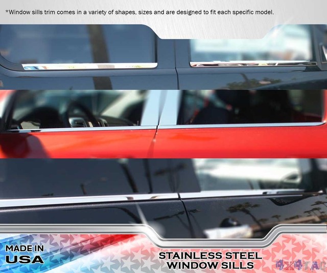 Stainless Steel Window Sill Trims 4PC Fits Toyota Tundra Double Cab 00