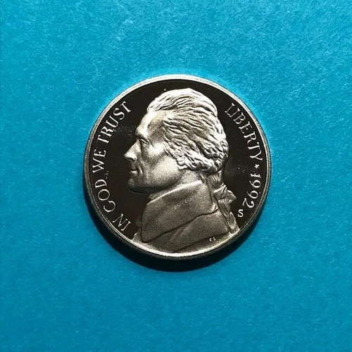1992-S Jefferson Nickel Proof — photo from another recent sale
