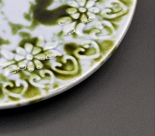 Vintage Stangl Caribbean Hand Painted Dessert Plate Drip Glaze Hearts & Florals - Picture 3 of 5