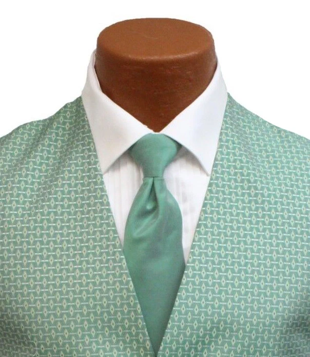 Men's After Six MInt Green Tuxedo Vest & Tie Free Shipping Big & Tall Sizes - Image 2 of 4
