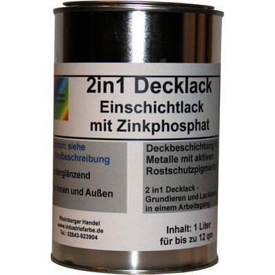 2in1 Decklack, Einschichtlack, Rostschutzlack, DB 703 mit Eisenglimmer, 1 Liter