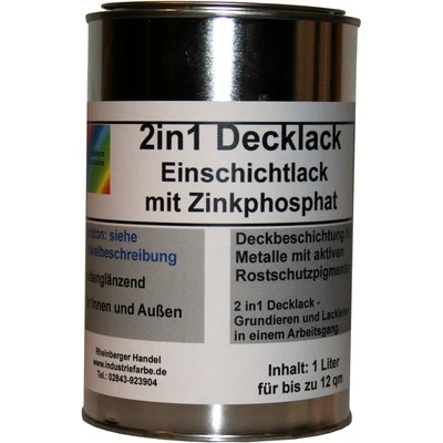 RHEINBERGER HANDEL 2in1 Decklack, Einschichtlack, Rostschutzlack, DB 703 mit Eisenglimmer, 1 Liter