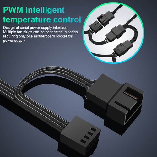 12cm Computer PC Case Fan PWM 4Pin Intelligent Temperature Control Cooling Fan_Y - Afbeelding 10 van 14
