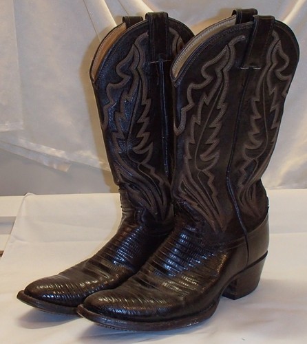 Justin Cosido 8308 Lagarto Vaquero Marrón Chocolate Cuero Botas Hombre  Talla 7.5 | eBay
